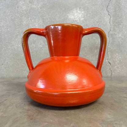 Catalina Island Handled Vase, Toyon Red Glaze