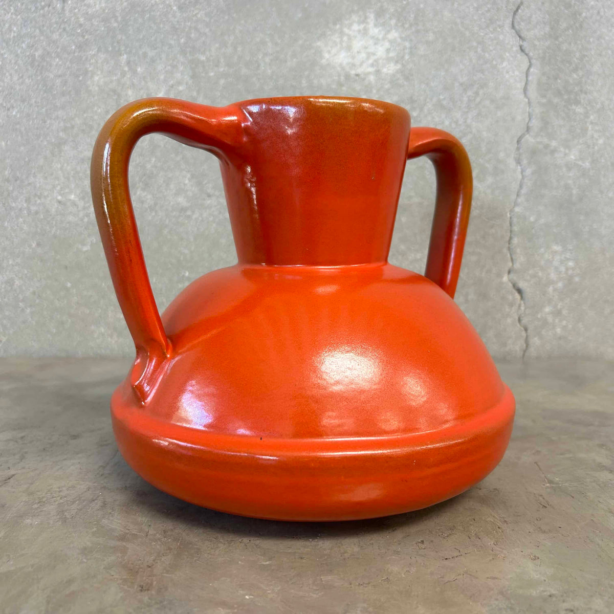 Catalina Island Handled Vase, Toyon Red Glaze