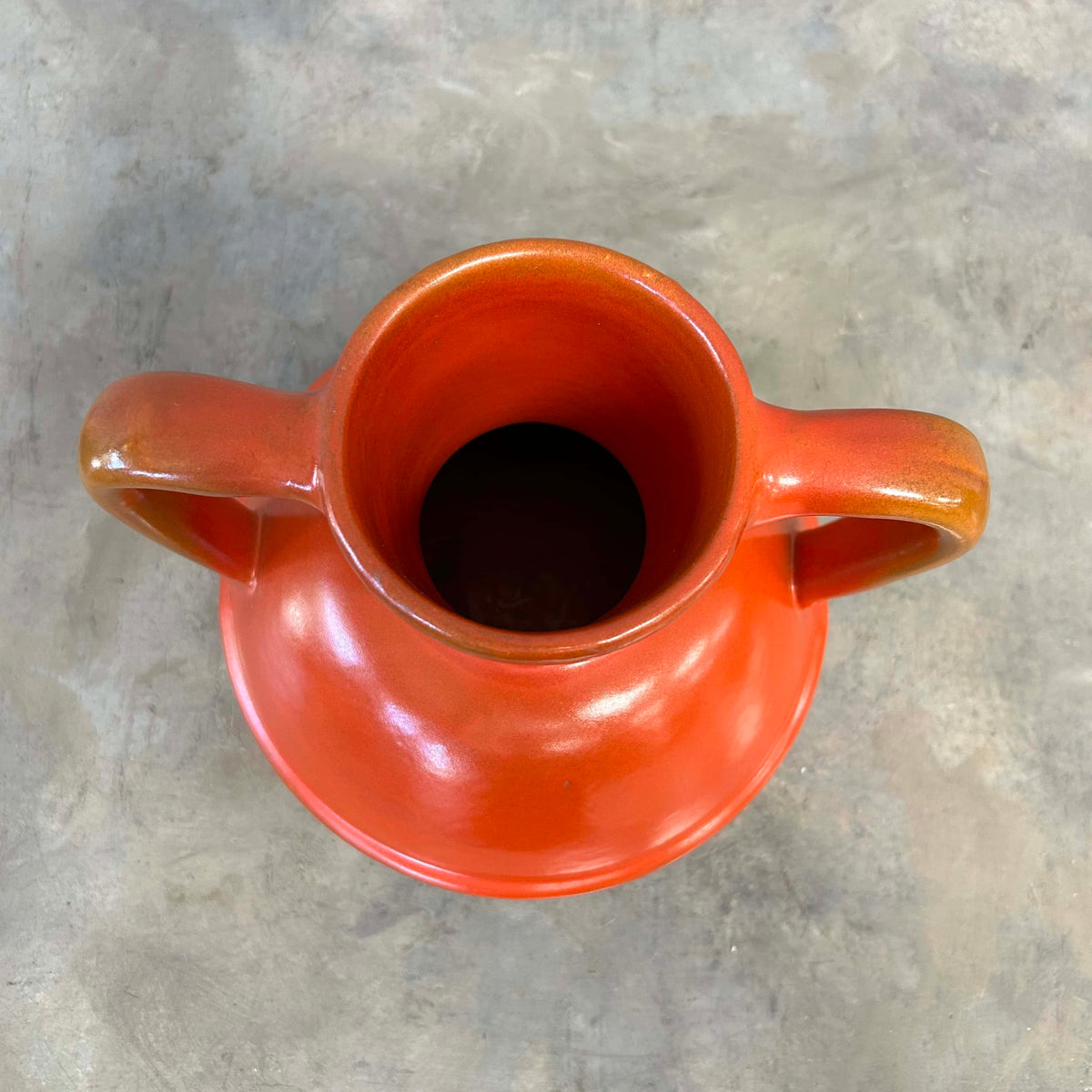 Catalina Island Handled Vase, Toyon Red Glaze