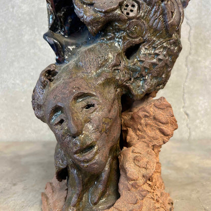 Abstract Ceramic Head Sculpture from David Mac Innes Estate