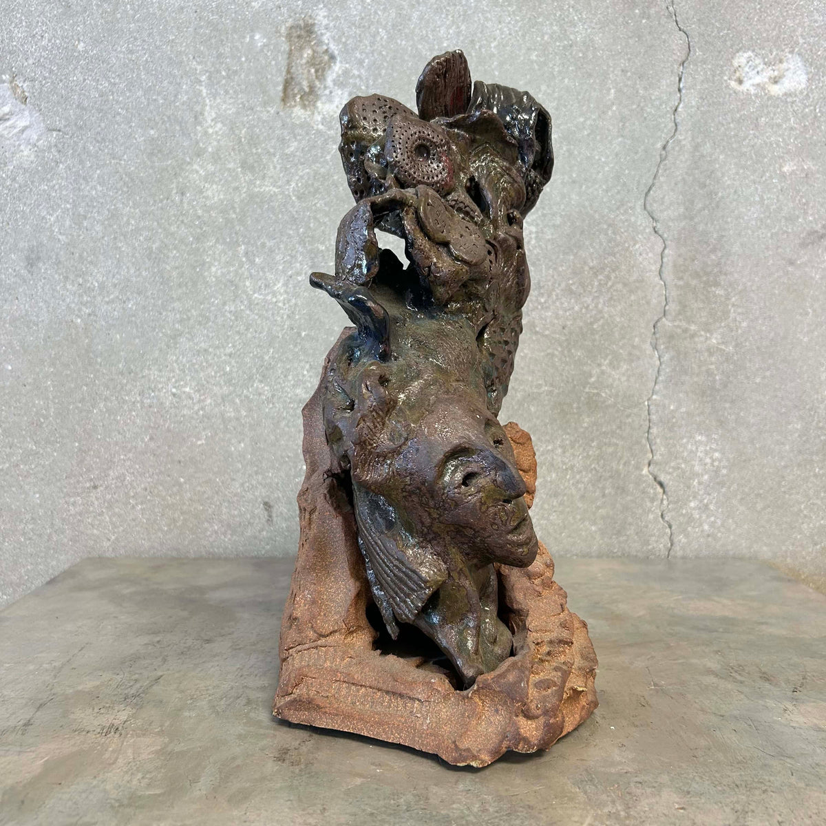 Abstract Ceramic Head Sculpture from David Mac Innes Estate