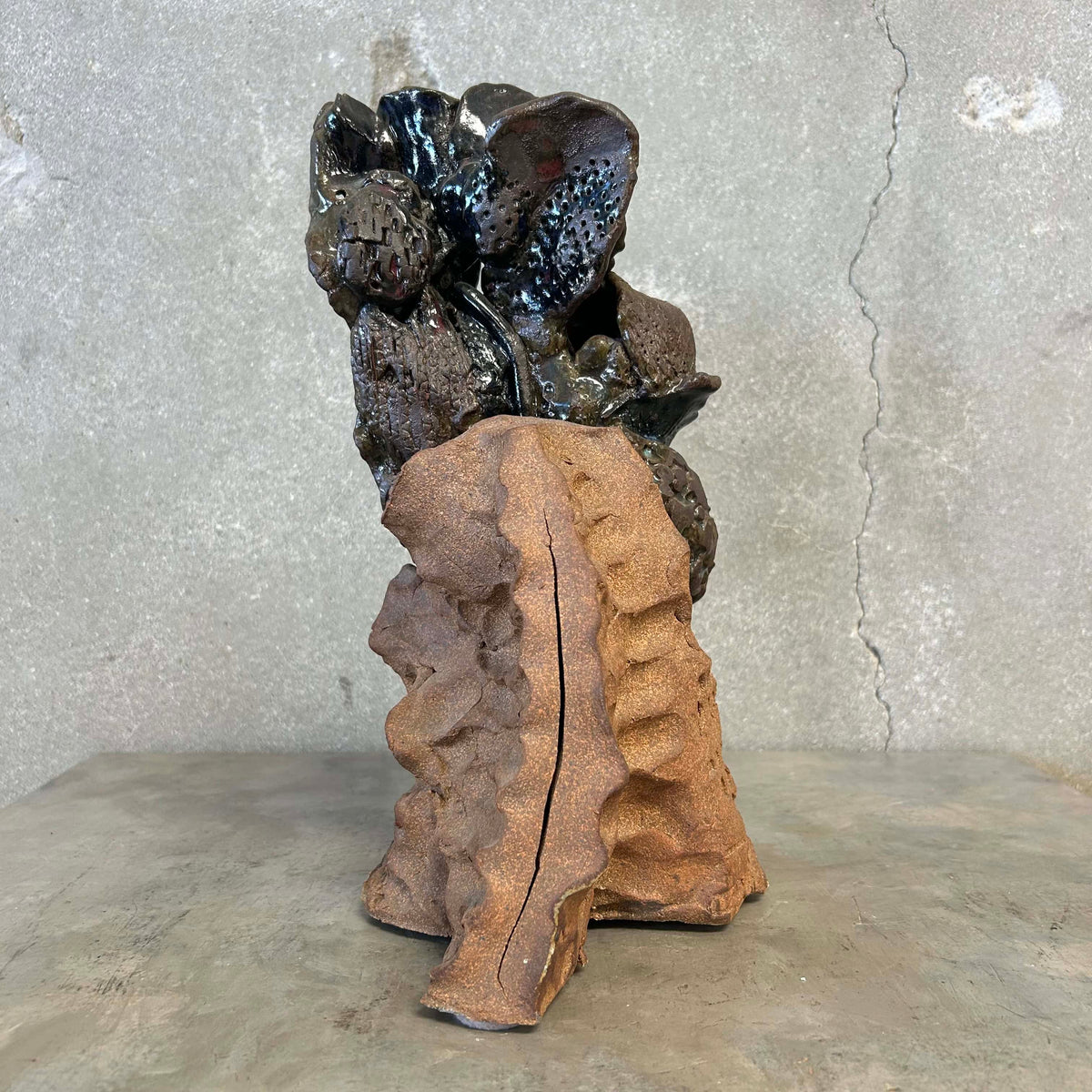 Abstract Ceramic Head Sculpture from David Mac Innes Estate