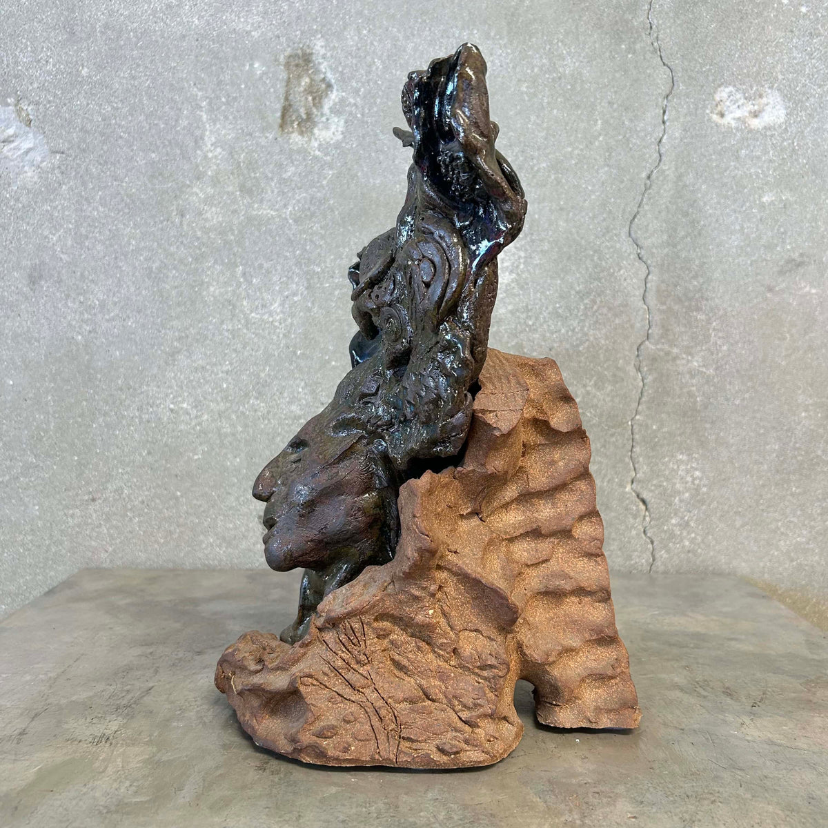 Abstract Ceramic Head Sculpture from David Mac Innes Estate