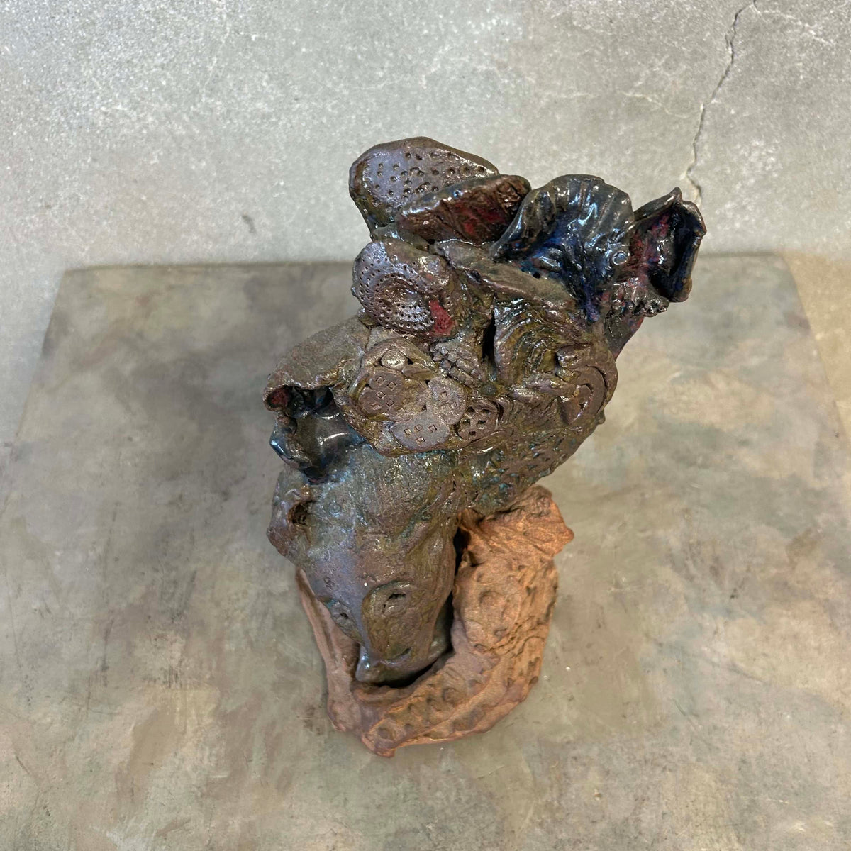 Abstract Ceramic Head Sculpture from David Mac Innes Estate