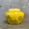 Vintage Mid Century Yellow Ceramic Planter w/ Crackle Glaze Product Image