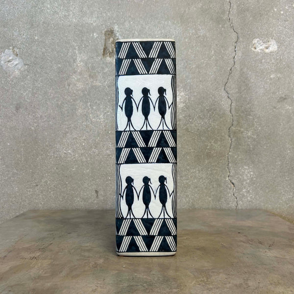Mid Century Vase w/ Figurative Motif Product Image