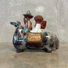 Japanese Ceramic Vase w/ Horse & Figures Product Image