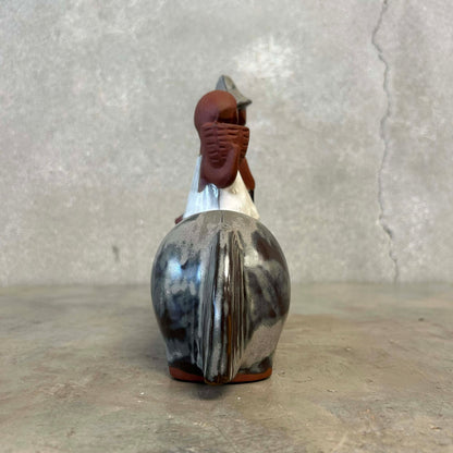 Japanese Ceramic Vase w/ Horse & Figures
