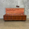 Mid Century Modern Lane Cedar Walnut Hope Chest Bench - Upholstery Tufted Product Image