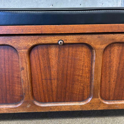 Mid Century Modern Lane Cedar Walnut Hope Chest Bench - Upholstery Tufted