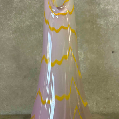 Pink & Yellow Swung Glass Vase