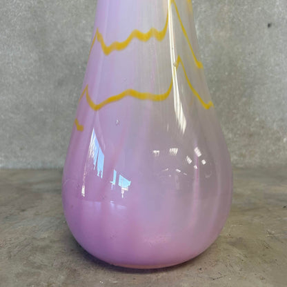 Pink & Yellow Swung Glass Vase