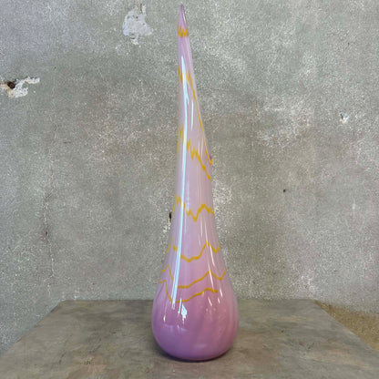 Pink & Yellow Swung Glass Vase