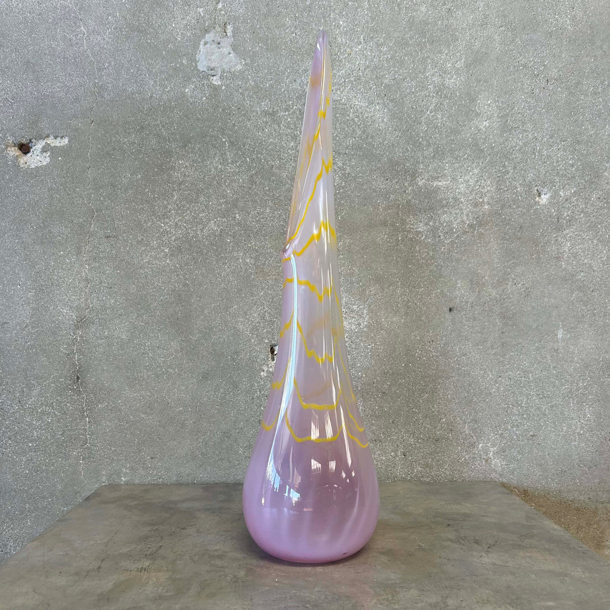 Pink & Yellow Swung Glass Vase
