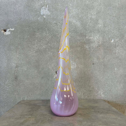 Pink & Yellow Swung Glass Vase
