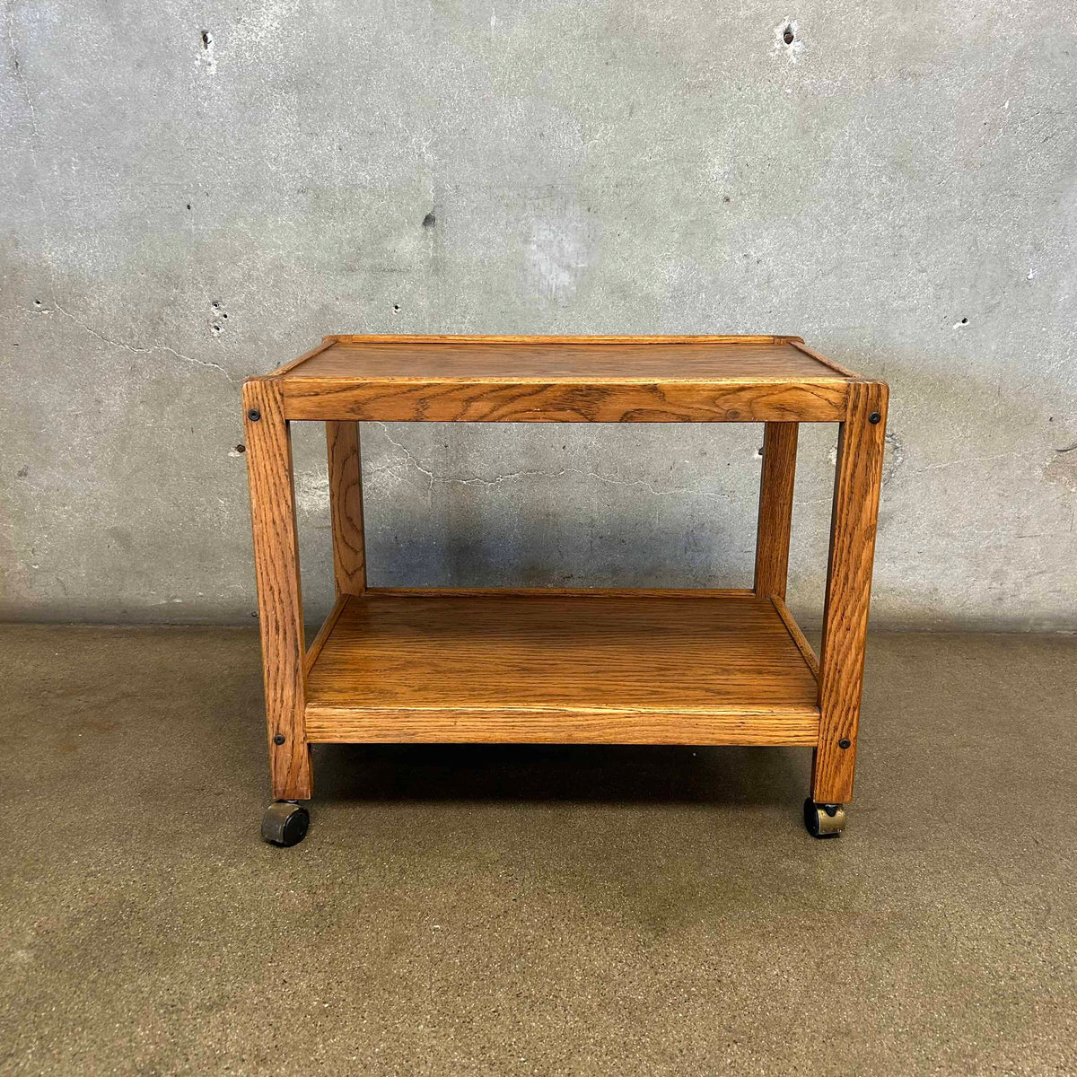 Vintage Oak Bar Cart