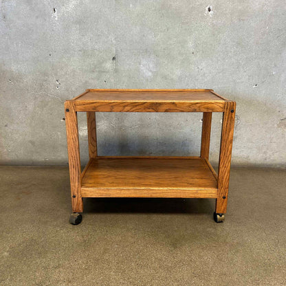 Vintage Oak Bar Cart