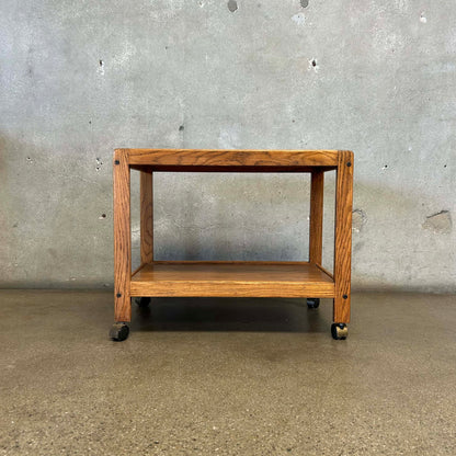 Vintage Oak Bar Cart
