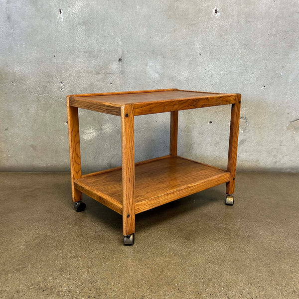 Vintage Oak Bar Cart