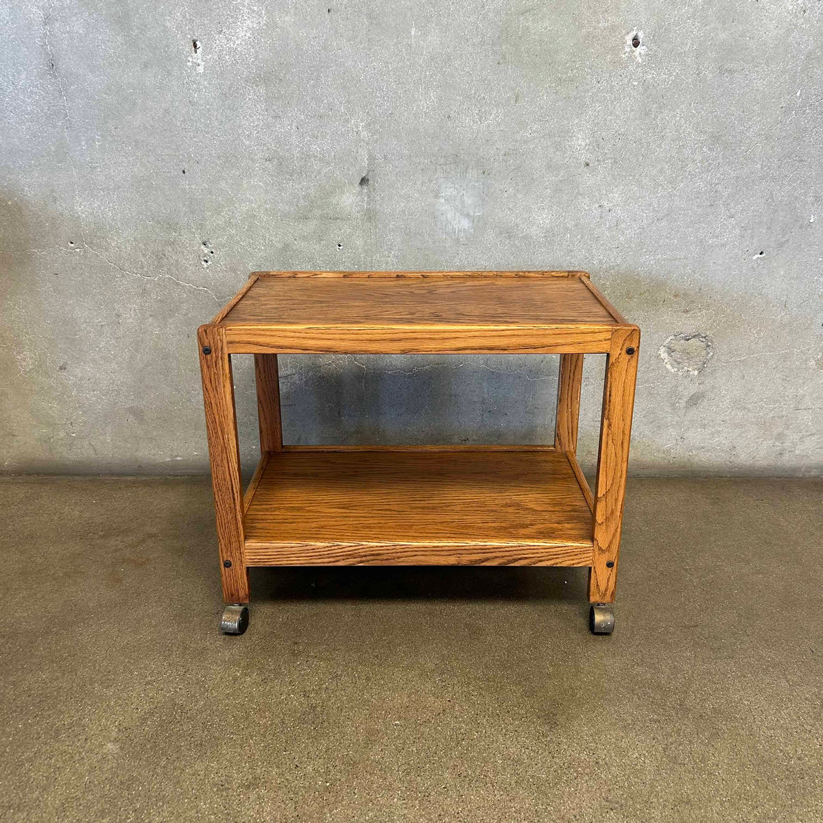 Vintage Oak Bar Cart