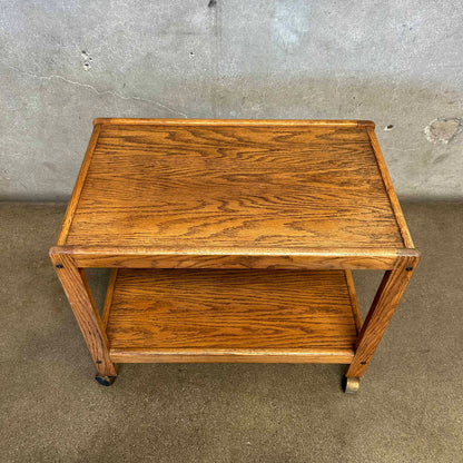 Vintage Oak Bar Cart