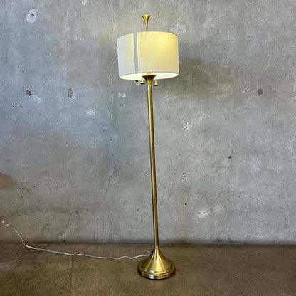 1980s Brass-Tone Floor Lamp (Working)