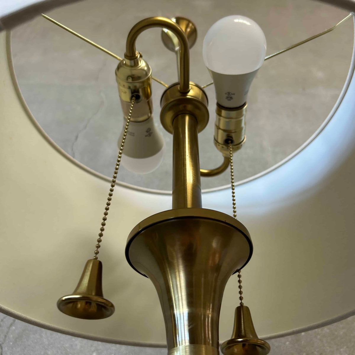1980s Brass-Tone Floor Lamp (Working)