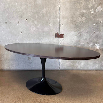 Florence Knoll For Eero Saarinen Dark Walnut Black Knoll Base Dining Table