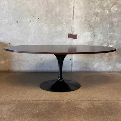 Florence Knoll For Eero Saarinen Dark Walnut Black Knoll Base Dining Table