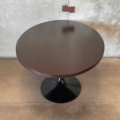 Florence Knoll For Eero Saarinen Dark Walnut Black Knoll Base Dining Table
