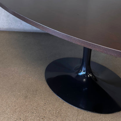 Florence Knoll For Eero Saarinen Dark Walnut Black Knoll Base Dining Table