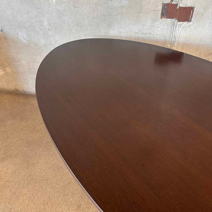 Florence Knoll For Eero Saarinen Dark Walnut Black Knoll Base Dining Table