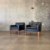 Pair Peem-Oy Leather Lounge Chairs Finland, c. 1965 Product Image
