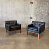 Pair Peem-Oy Leather Lounge Chairs Finland, c. 1965 Product Image