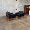 Pair Peem-Oy Leather Lounge Chairs Finland, c. 1965 Product Image