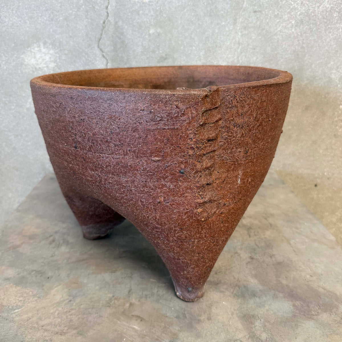 Architectural Brutalist Tripod Planter - c. 1970's