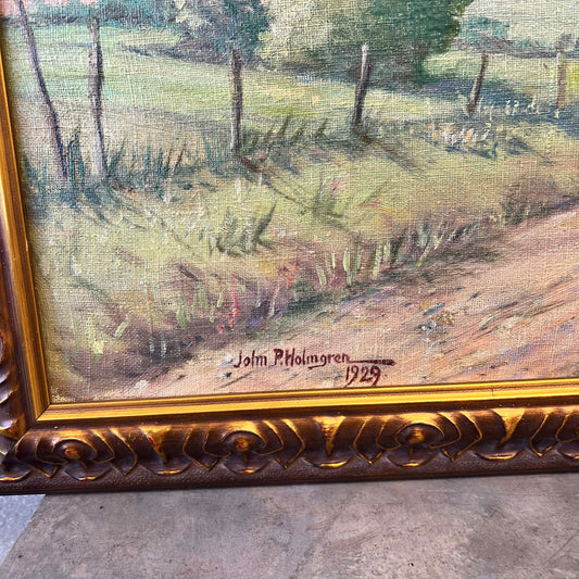 1929 Landscape Painting John P. Holmgren