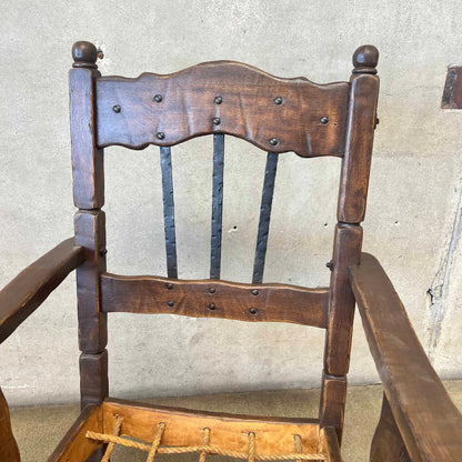 Early Monterey Furniture Arm Chair Rope Seat