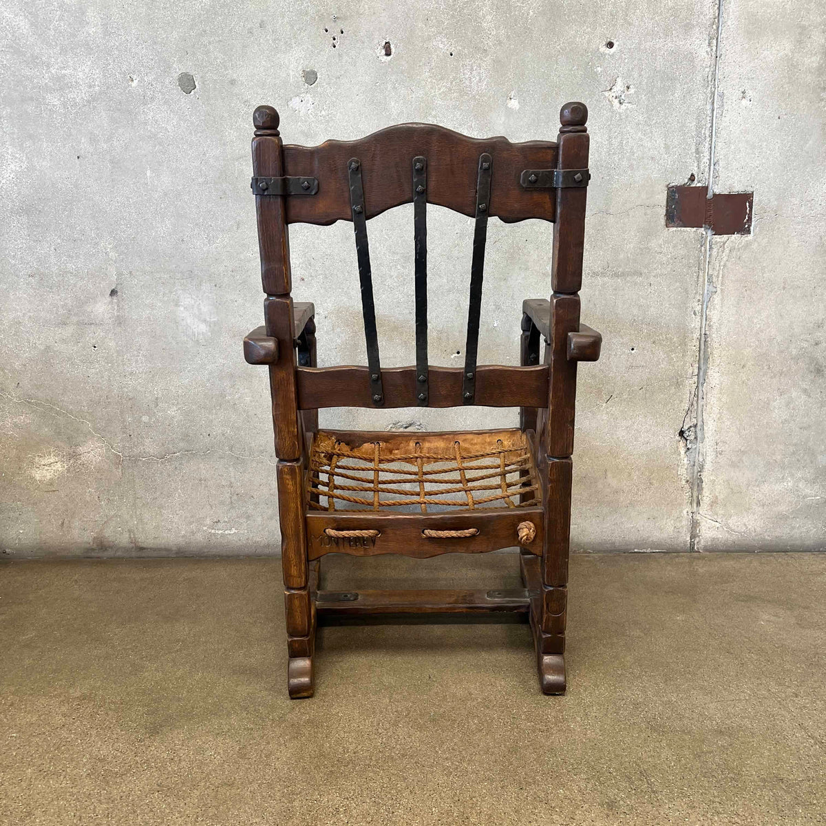 Early Monterey Furniture Arm Chair Rope Seat