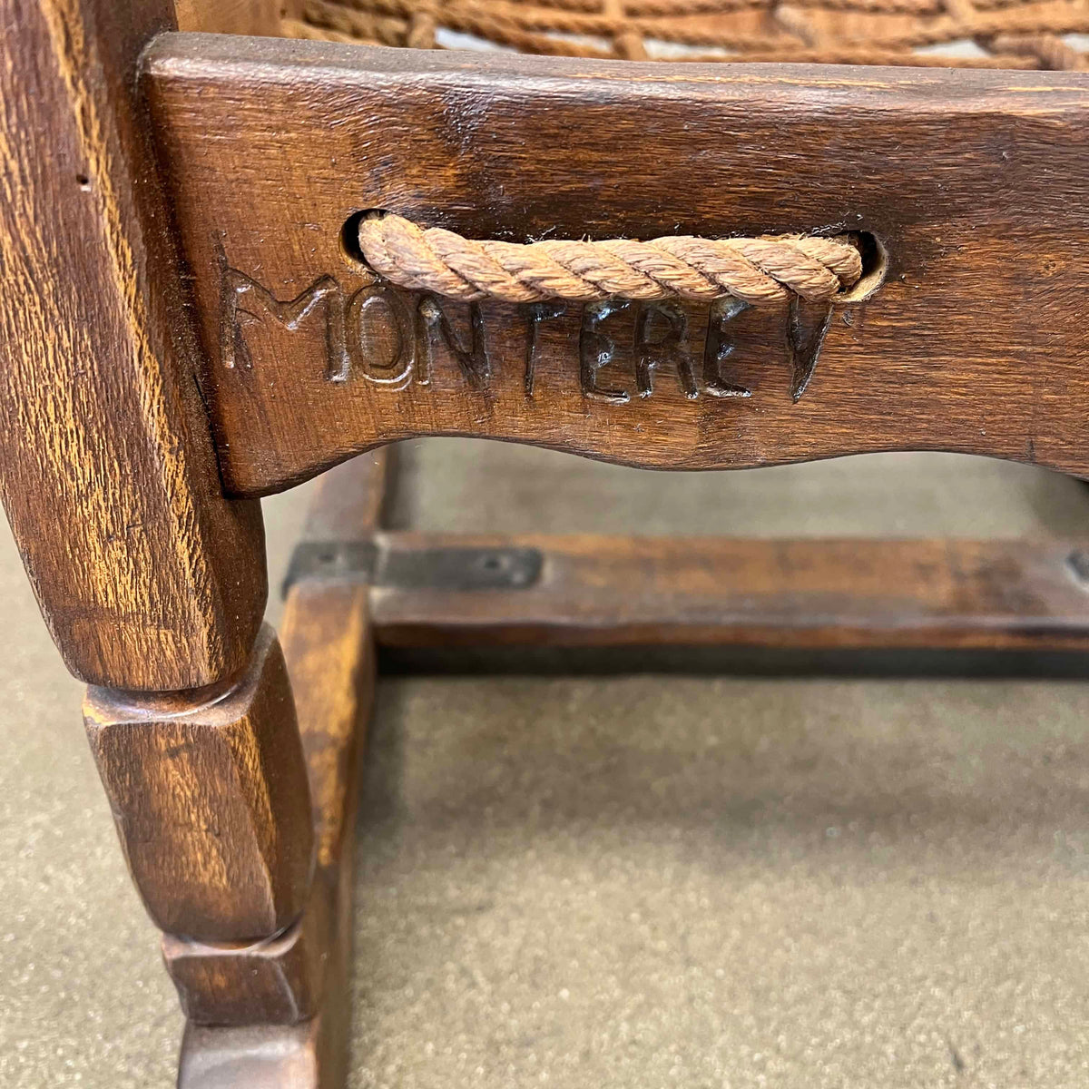 Early Monterey Furniture Arm Chair Rope Seat