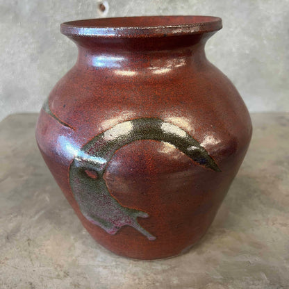 Vintage Signed Ted Wolter Vase/Planter Hand Thrown And Glazed