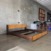 Mid Century Modern Bed Headboard And Frame Product Image