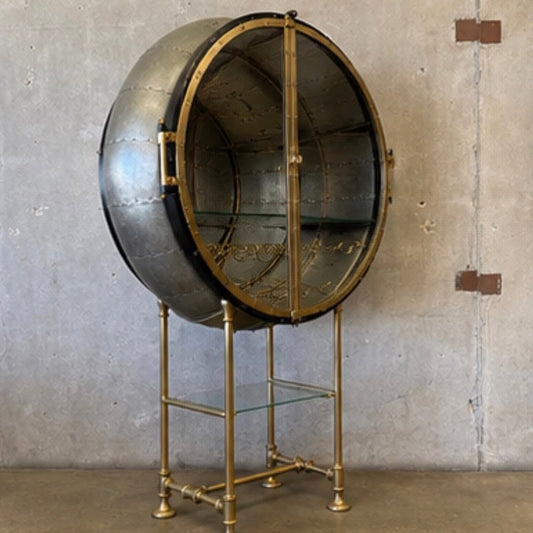 Restoration Hardware Nautical / Tiki Wine Bar Display Cabinet