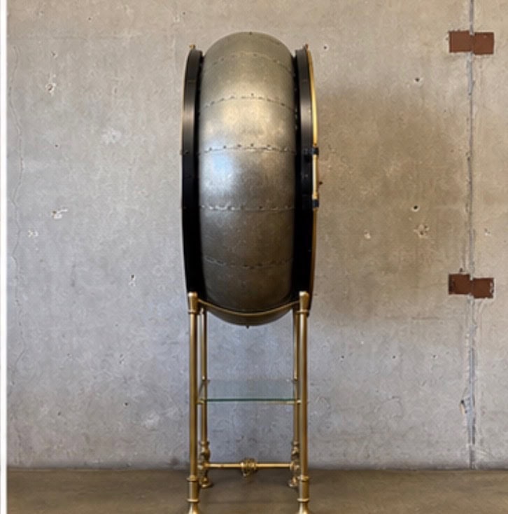Restoration Hardware Nautical / Tiki Wine Bar Display Cabinet