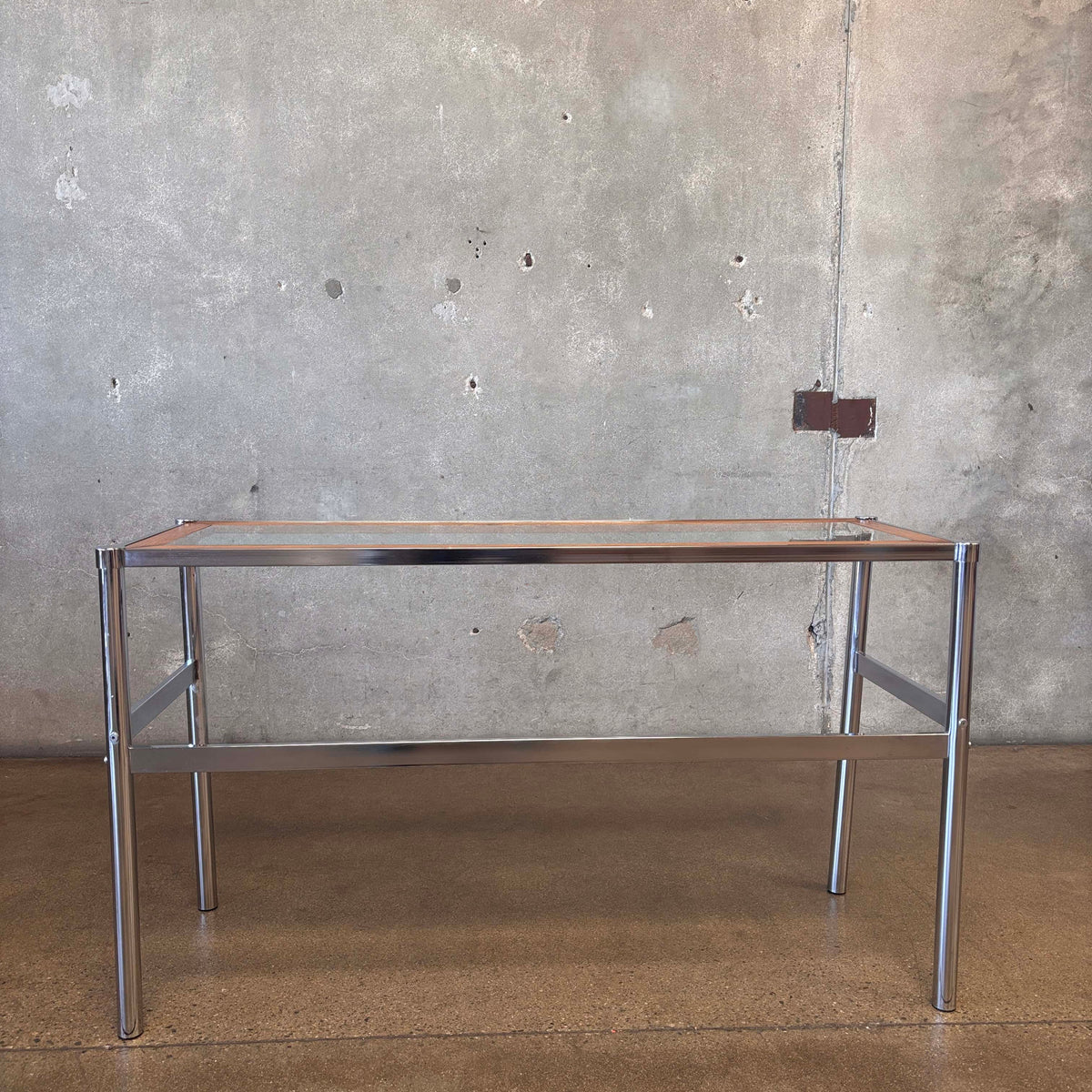 Vintage 1970's Chrome Oak Bar/Table With 2 Bar Stools New Upholstery
