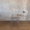 Vintage 1970's Chrome Oak Bar/Table With 2 Bar Stools New Upholstery Product Image