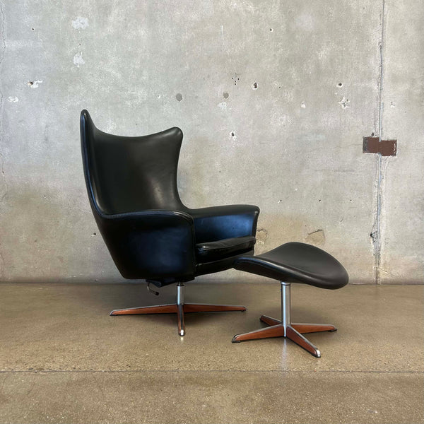 Mid Century Modern H.W. Klein Recliner w/ Ottoman C. 1960s Denmark