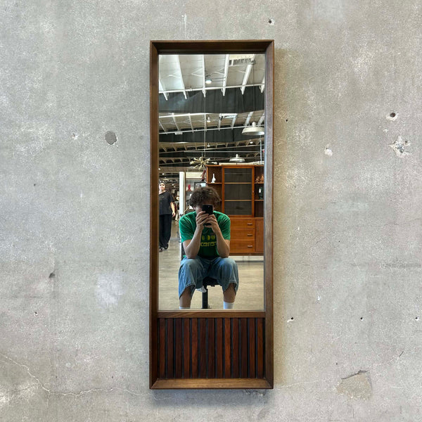 Mid Century Modern "Tower Suite" Rosewood & Walnut Mirror by Lane C. 1960s Product Image