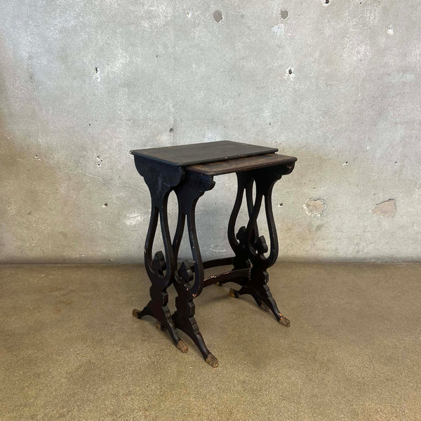 Pair of Very Old Chinoiserie Nesting Tables