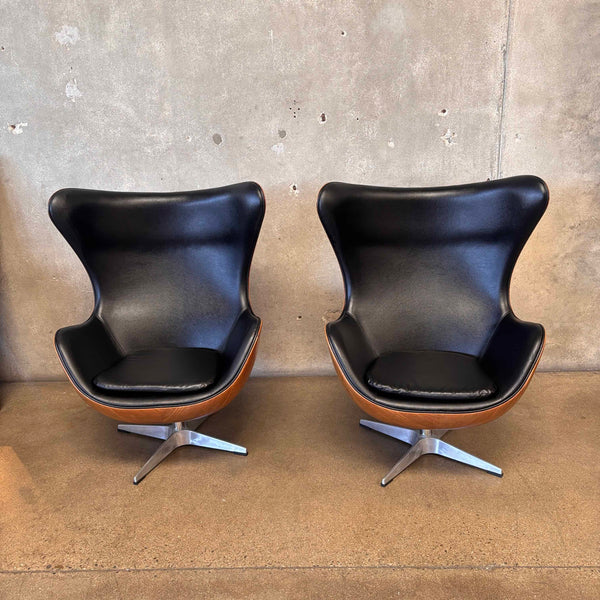 Pair of Egg Chairs Inspired by Arne Jacobsen